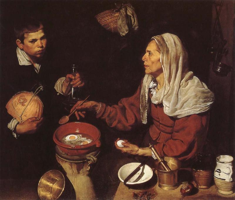 VELAZQUEZ, Diego Rodriguez de Silva y The Woman Fry eggs oil painting image
